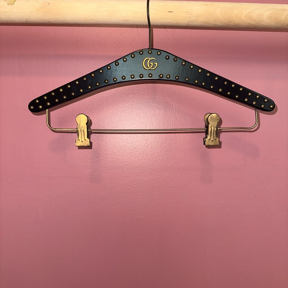 Elegant Gucci Wood and Brass Hanger